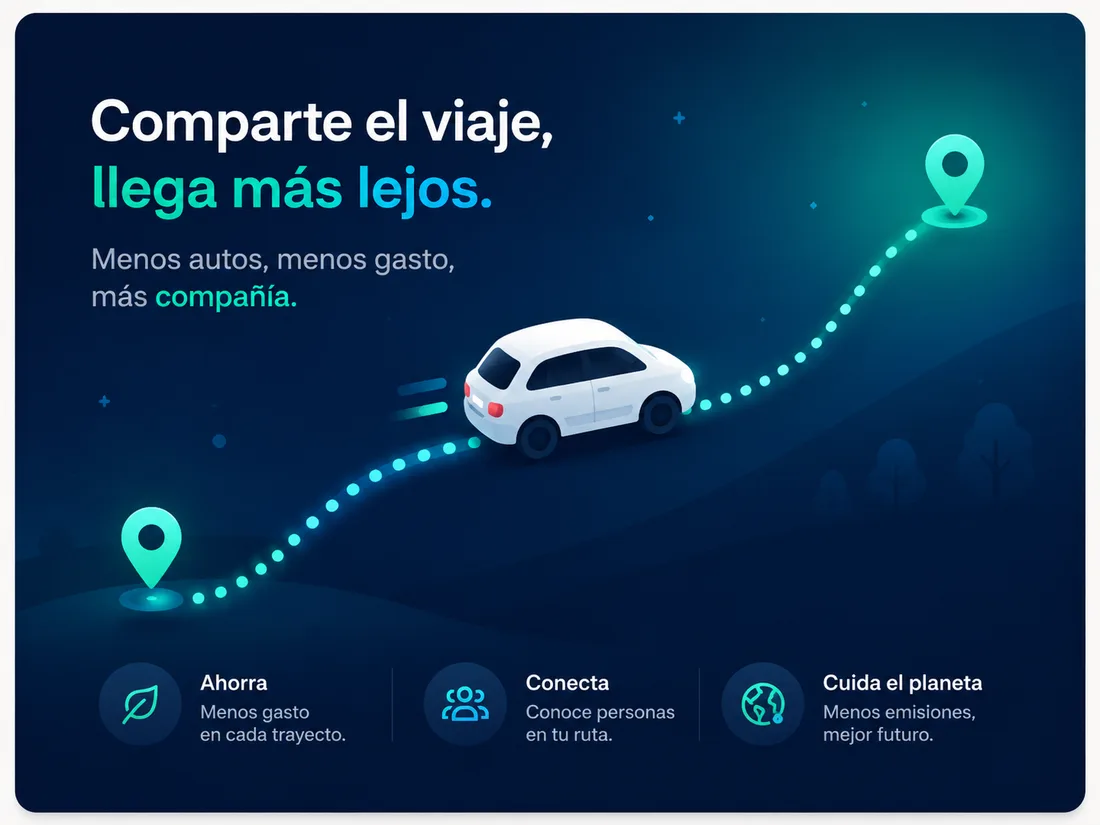 Compartí el viaje, llegá más lejos: menos autos, menos gasto, más compañía.